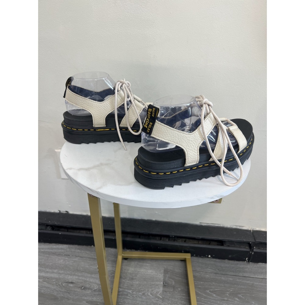 Dr. Martens White Leather Lace-Up Platform Sandals Summer Shoes Size US 9